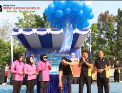 Meriahkan Hari Lalu Lintas Bhayangkara Ke-69, Polres Bangkalan Gelar Senam Bersama