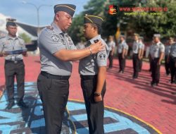 Lapas Narkotika Kelas IIA Pamekasan Kanwil Kemenkumham Jatim Menggelar Apel Penyematan Kenaikan Tanda Pangkat