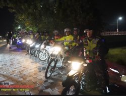 Sinergitas Polres Mojokerto Kota bersama Kodim 0815 Patroli Jaga Kamtibmas Tahapan Kampanye Pilkada 2024