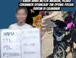 Kabur Antar Kabupaten, Pelaku Curanmor Motor Majikan Dibekuk Tim Opsnal Polsek Dentim di Gilimanuk
