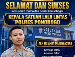 AKP Tri Arda Meidiansyah Resmi Jabat Kasatlantas Polres Ponorogo, KWI Sampaikan Ucapan Selamat dan Dukungan